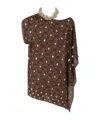 Dries Van Noten Clavier Abstract-print Sequined Halter Top In Brown