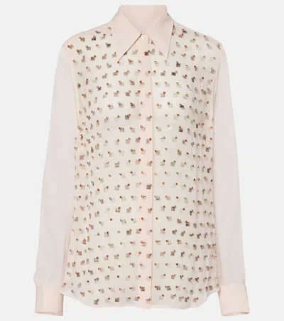 Dries Van Noten 01030-chowy Emb 2314 Shirt With Embroidery Shirts Rose In Neutral