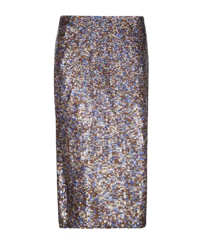 Dries Van Noten Embellished Skirt In Brown