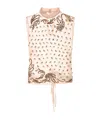Dries Van Noten Carmasa Top With Keyhole Neck And Tie Detail In Brown
