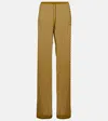 Dries Van Noten Studded Sheer Drawstring Pants In Olive