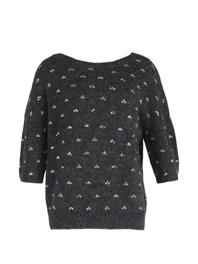 Pre-owned Dries Van Noten Embellished Sweater In Gray