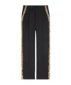 Dries Van Noten Wool Parchia Pants With Decorative Application In Black