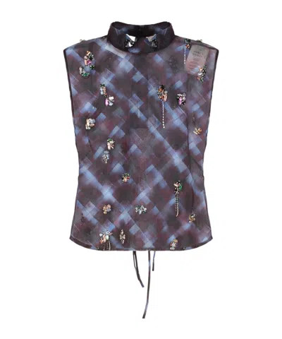 Dries Van Noten Embellished Top In Blue