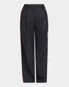 Dries Van Noten Embellished Tuxedo Pants In Blue