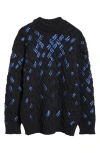Dries Van Noten Embellished Virgin Wool Cable Knit Sweater In Black