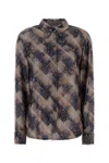 Dries Van Noten Womens Purple Sequin Curved-hem Woven Shirt In Multi