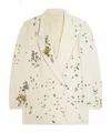 Dries Van Noten Embellished Wool Blazer In Cream