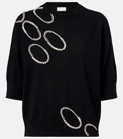 Dries Van Noten Embellished Wool Sweater In Black