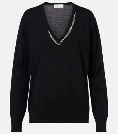 Dries Van Noten Embellished Wool Sweater In Black