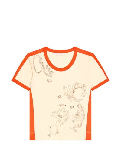 Dries Van Noten Embellished-appliqué T-shirt In Neutral