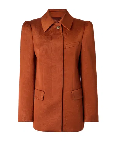 Dries Van Noten Embossed Crepe Blazer In Brown