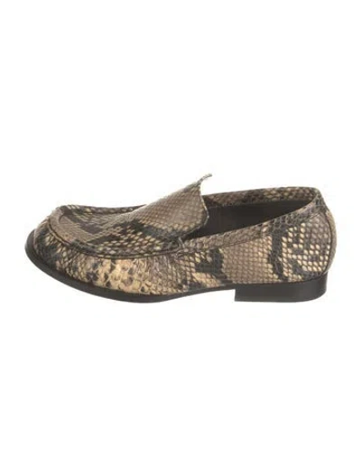 Pre-owned Dries Van Noten Embossed Leather Animal Print Loafers In Multicolor