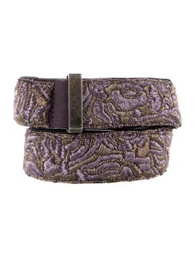 Pre-owned Dries Van Noten Embroidered Accent Belt In Purple