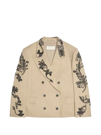 Dries Van Noten Embroidered Blazer In Neutral