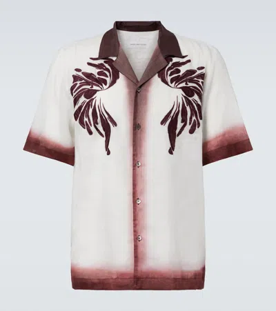 DRIES VAN NOTEN EMBROIDERED BOWLING SHIRT