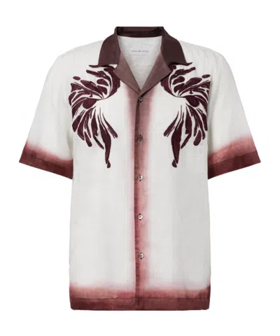 DRIES VAN NOTEN EMBROIDERED BOWLING SHIRT