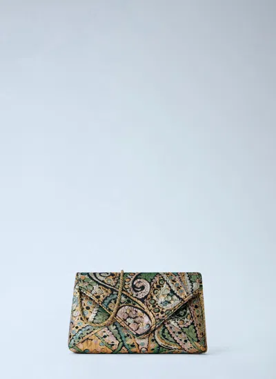 Dries Van Noten Embroidered Clutch Bag In Multicolor