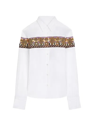 Dries Van Noten Embroidered Cotton Poplin Shirt In White