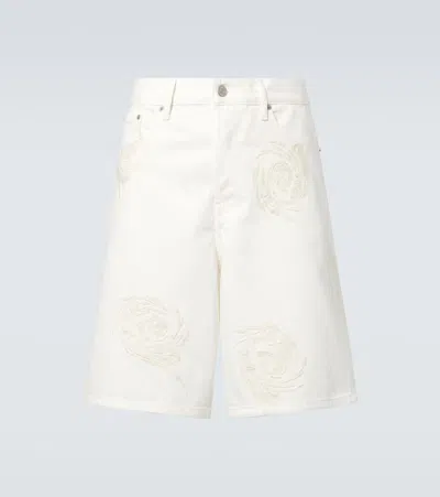 Dries Van Noten Embroidered Denim Bermuda Shorts
