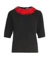 Dries Van Noten Embroidered Detail Wool Sweater In Black