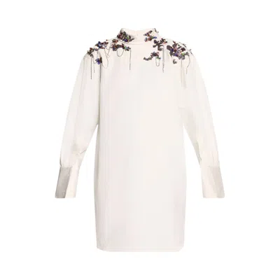 Pre-owned Dries Van Noten Embroidered Dress 'white' | Women's Size S