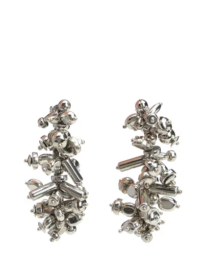 Dries Van Noten Embroidered Earrings Jewelry Silver