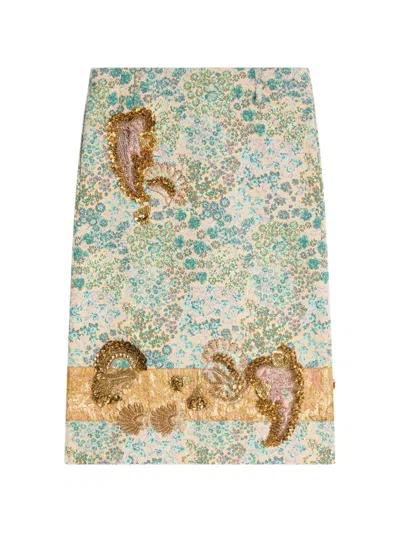Dries Van Noten Embroidered Floral Skirt In Multi