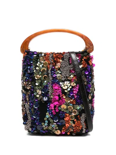 Dries Van Noten Embroidered Handbag In Orange