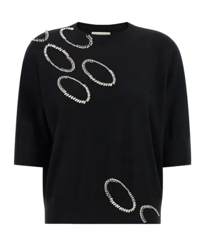 Dries Van Noten Embroidered Knitted Sweater In Black