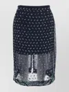 Dries Van Noten Blue Georgette Midi Skirt With Embroidered Crystals In Blue