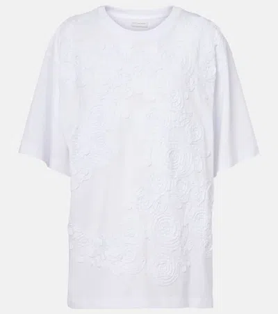 Dries Van Noten Embroidered Oversized Cotton T-shirt In White