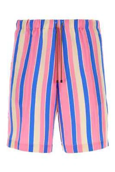 Pre-owned Dries Van Noten Embroidered Satin Bermuda Shorts In Pink
