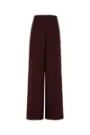 Dries Van Noten Embroidered Satin Penn Wide-leg Pant In Burgundy
