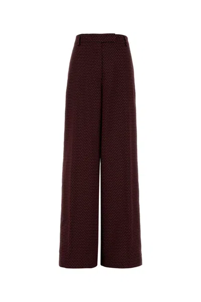 Dries Van Noten Embroidered Satin Penn Wide-leg Pant In Burgundy