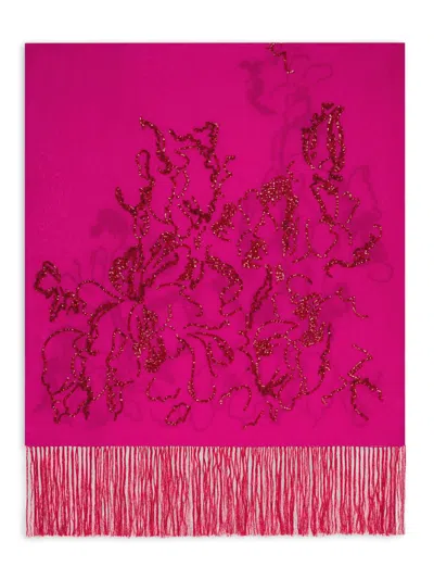 Dries Van Noten Embroidered Scarf In Fuchsia