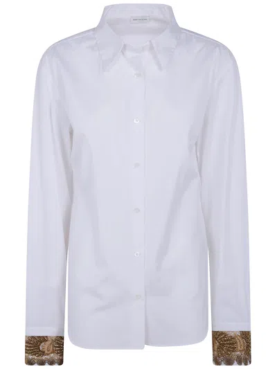Dries Van Noten Embroidered Shirt "chloris" In White
