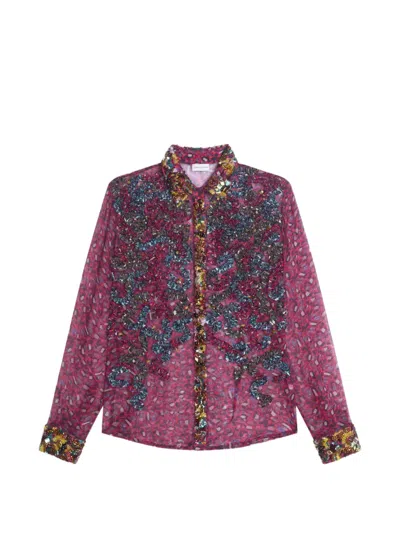 Dries Van Noten Embroidered Shirt In Pink