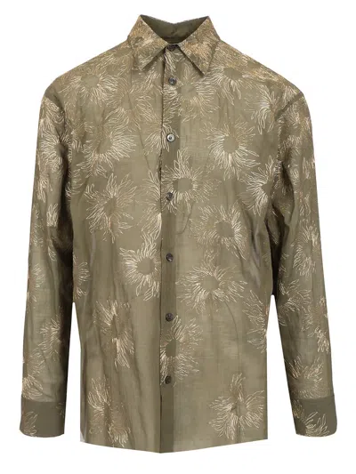 Dries Van Noten Embroidered Shirt Shirts Green