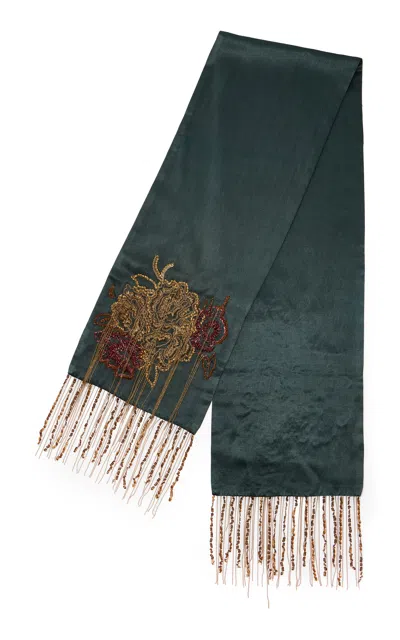 Dries Van Noten Embroidered Silk Scarf1 In Multi