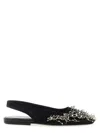 Dries Van Noten Black Embellished Mesh Slingback Ballerina Flats