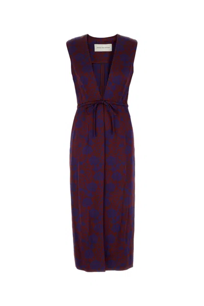 Dries Van Noten Embroidered Viscose Blend Romina Vest In Purple