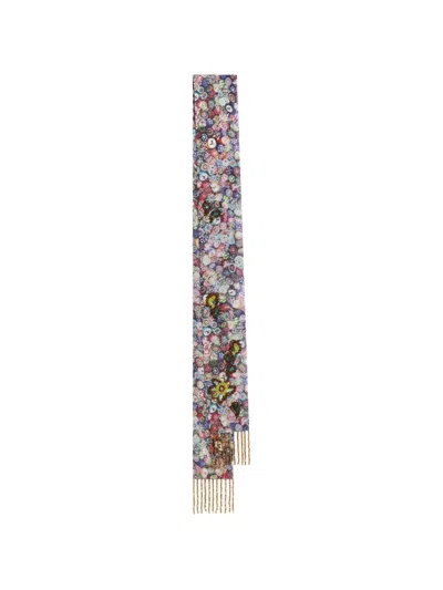 Dries Van Noten Embroidered Viscose Scarf In Multi
