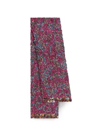 Dries Van Noten Embroidered Viscose Scarf In Pink
