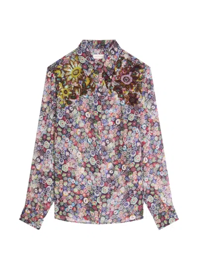 Dries Van Noten Embroidered Viscose Shirt In Multi