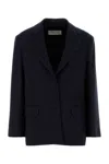 Dries Van Noten Embroidered Wool Blend Birdys Blazer In Blue