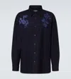 Dries Van Noten Mens Navy Croom Embroidered Wool Shirt In Blue