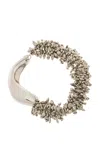 Dries Van Noten Embroidery Bead Collar Necklace In Silver