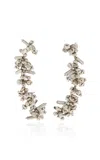 Dries Van Noten Embroidery Bead Drop Earrings In Silver
