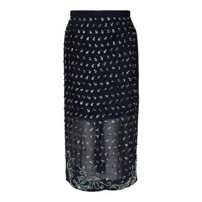 Dries Van Noten Embroidery Skirt In Black